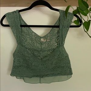 Sage green free people lacey bralette top
